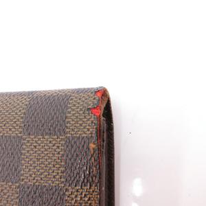 ルイヴィトン LOUIS VUITTON N60017 ダミエ ポルトフォイユ ブラザ 二つ折り 長財布 ウォレット PVC レザー 茶 ブラウン /JS レディース