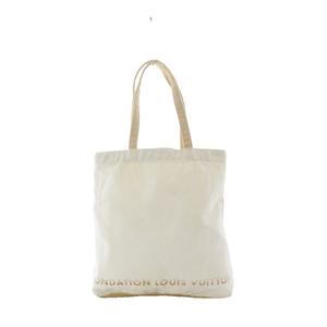 ルイヴィトン LOUIS VUITTON トートバッグ 白 ホワイト 黄色 ロゴプリント 無地 美術館限定 ■GY18 /RI ■OS ■OH 