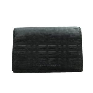 バーバリー BURBERRY エンボスチェック柄レザーカードケース 名刺入れ 黒 ブラック /SS ■OS ■GY11 メンズ