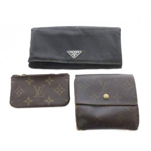 ジャンク品 プラダ PRADA Loius Vuitton ルイヴィトン 3点 ハイブランド 財布 キーケース まとめ 黒 茶色 ブラウン /SR ■GY11 ■OH レディース