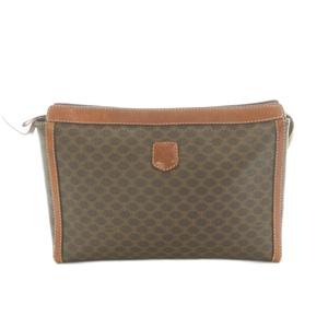 セリーヌ CELINE クラッチバッグ セカンドバッグ PVC レザー マカダム柄 茶 /MI ■OH ■GY11 レディース