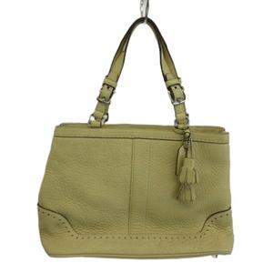 コーチ COACH ハンドバッグ レザー パンチング タッセル ロゴ ベージュ 5055 /XZ ■GY17 レディース