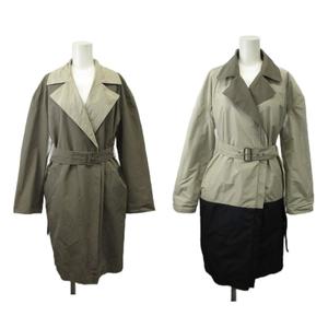 マックスマーラ MAX MARA 白タグ リバーシブル タイロッケン コート 38 グレージュ 切り替え 長袖 10210141 /KK ■GY17 レディース