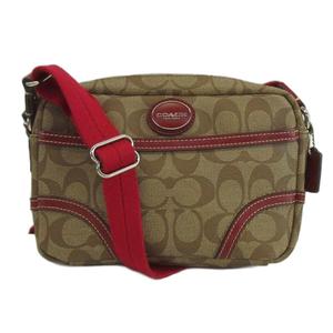 コーチ COACH ショルダーバッグ クロスボディ PVC レザー シグネチャー ロゴ ベージュ ボルドー F47343 /XZ ■GY18 レディース
