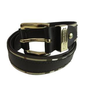 バーバリー BURBERRY ベルト バックル PVC レザー ノバチェック ロゴ ダークブラウン /XZ ■GY11 メンズ