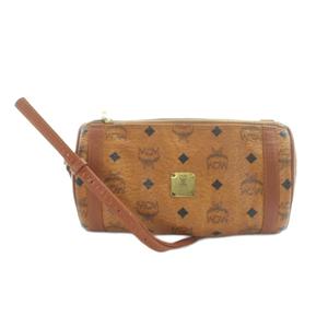 エムシーエム MCM ショルダーバッグ 斜めがけ 筒形 レザー ロゴグラム 茶 ブラウン ■GY42 /MQ レディース