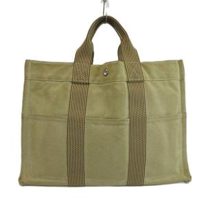 エルメス HERMES ニューフールトゥ MM トートバッグ ハンドバッグ キャンバス ストライプ ベージュ /XZ ■GY11 レディース