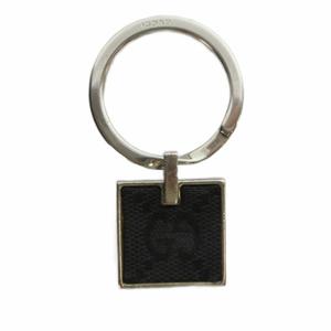グッチ GUCCI キーリング チャーム キーホルダー ロゴ スクエア シルバー色 ■GY18 /MQ ■OH メンズ