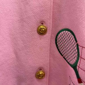 グッチ GUCCI 19AW テニス エンブロイダリー パーカー スウェット 長袖 裏地総柄 刺繍 ロゴボタン オーバーサイズ S ピンク 572808-XJBIW /XZ ■GY40 メンズ