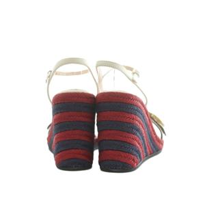 グッチ GUCCI GG マーモント サンダル ウェッジソール 34 21.0cm 白 ホワイト 赤 レッド 紺 ネイビー 624409 /MI ■GY40 レディース