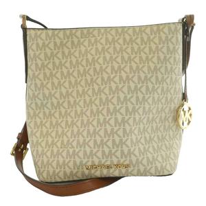 マイケルコース MICHAEL KORS キンバリー スモール バケット バッグ ショルダー MLシグネチャー ロゴ グレー コーティングキャンバス レザー グレー 茶 ブラウン /SS ■OS ■GY11 レディース