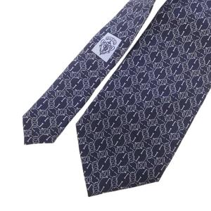 グッチ GUCCI ネクタイ シルク GGチェーン柄 紺 ネイビー /FF ■GY11 メンズ