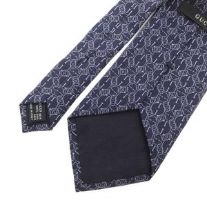 グッチ GUCCI ネクタイ シルク GGチェーン柄 紺 ネイビー /FF ■GY11 メンズ