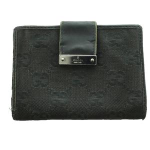 グッチ GUCCI カードケース 名刺入れ ロゴプレート GGキャンバス レザー 黒 ブラック グレー /SS ■OS ■OH ■GY18 メンズ
