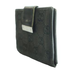 グッチ GUCCI カードケース 名刺入れ ロゴプレート GGキャンバス レザー 黒 ブラック グレー /SS ■OS ■OH ■GY18 メンズ