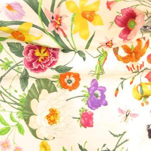 グッチ GUCCI ヴィンテージ オールド スカーフ チーフ 花がら 紺 ネイビー /JS ■GY18 レディース