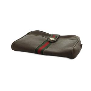 グッチ GUCCI クラッチバッグ セカンドバッグ レザー ロゴ 茶 ブラウン ■GY18 /MQ ■OH メンズ