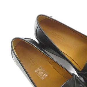 グッチ GUCCI プラットフォーム ローファー 厚底 モカシン ホースビット レザー ロゴ 38 25cm 黒 ブラック ■GY40 /MQ ■OH レディース