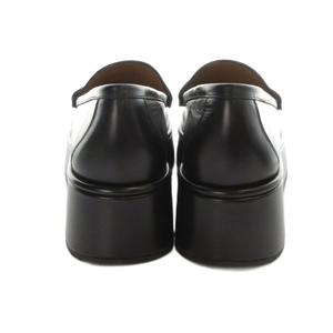 グッチ GUCCI プラットフォーム ローファー 厚底 モカシン ホースビット レザー ロゴ 38 25cm 黒 ブラック ■GY40 /MQ ■OH レディース