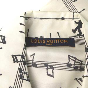 ルイヴィトン LOUIS VUITTON 23SS 音符 総柄 ミリタリー シルク シャツ 長袖 ロゴ 楽譜 M ライトグレー 黒 ブラック RM231M SV8 HOS20W ■GY18 /MQ メンズ