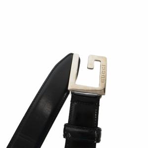 グッチ GUCCI ベルト レザー Gロゴ 黒 ブラック 037・0394・0959・70・28 /FF ■GY18 メンズ