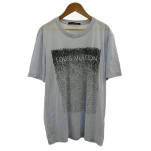 ルイヴィトン LOUIS VUITTON ノイズ グラデーション ロゴ Tシャツ カットソー 半袖 クルーネック L 水色 ライトブルー RM121M H1JR14JEZ /XZ ■GY17 メンズ