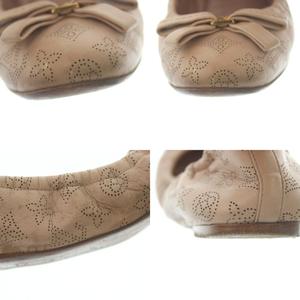 ルイヴィトン LOUIS VUITTON マヒナ バレエシューズ リボン パンチング 36 23.0cm ピンク /MI ■GY18 レディース