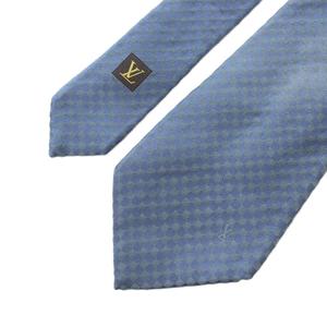 ルイヴィトン LOUIS VUITTON ネクタイ シルク ダミエ柄 青 ブルー /MI ■OH ■GY11 メンズ