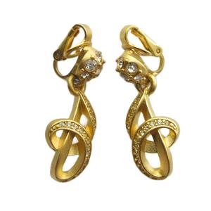 ニナリッチ NINA RICCI イヤリング ラインストーン アクセサリー 両耳用 クリップ式 ゴールド色 ■GY11 /MQ レディース
