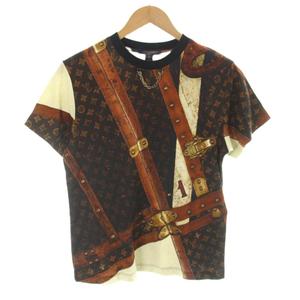 ルイヴィトン LOUIS VUITTON  Tシャツ カットソー 半袖 モノグラム トランク 総柄 コットン S 茶 ブラウン マルチカラー RW242WB QVR FRJT89 /MW ■GY40 レディース