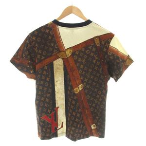 ルイヴィトン LOUIS VUITTON  Tシャツ カットソー 半袖 モノグラム トランク 総柄 コットン S 茶 ブラウン マルチカラー RW242WB QVR FRJT89 /MW ■GY40 レディース
