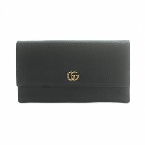 グッチ GUCCI 長財布 ロングウォレット フラップ 小銭入れ レザー 黒 ブラック 456116 /MI ■OH ■GY11 メンズ