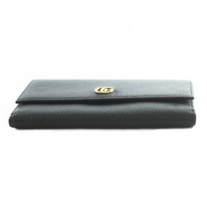 グッチ GUCCI 長財布 ロングウォレット フラップ 小銭入れ レザー 黒 ブラック 456116 /MI ■OH ■GY11 メンズ