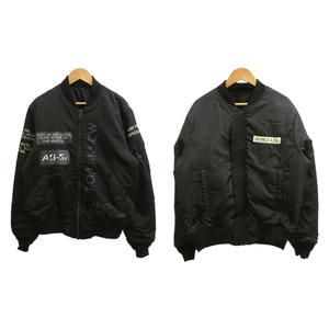 アヴィレックス AVIREX フライトジャケット CP ステンシル MA-1 ブルゾン M 黒 ブラック リバーシブル 長袖 リブ襟 6122136 /PP ■GY18 メンズ