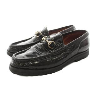 グッチ GUCCI ホースビット ローファー モカシン パテントレザー 35 1/2 黒 ブラック 1016105 /KU ■GY1 レディース