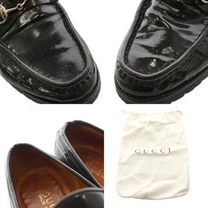 グッチ GUCCI ホースビット ローファー モカシン パテントレザー 35 1/2 黒 ブラック 1016105 /KU ■GY1 レディース