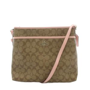 コーチ COACH シグネチャー ショルダーバッグ ロゴ PVC レザー ベージュ ピンク F58297 /AN ■GY18 レディース