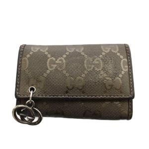 グッチ GUCCI GGスプリーム キーケース 6連 レザー ゴールド色 212111・2888 /AN ■OH レディース