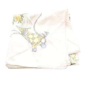 グッチ GUCCI スカーフ 鳥 ボタニカル柄 ロゴ 白 ホワイト /SR ■GY11 ■OH レディース