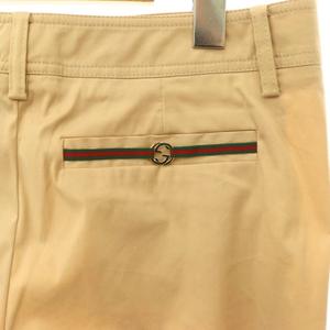 グッチ GUCCI フレアパンツ ストレッチ ウェブストライプ インターロッキングG 38 ベージュ 152728 /DF ■GY18 レディース