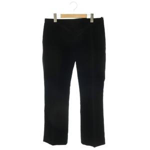 グッチ GUCCI パンツ スラックス ストレート ベロア インターロッキングG 42 黒 ブラック 166984 /CX ■GY18 レディース