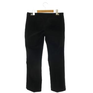 グッチ GUCCI パンツ スラックス ストレート ベロア インターロッキングG 42 黒 ブラック 166984 /CX ■GY18 レディース