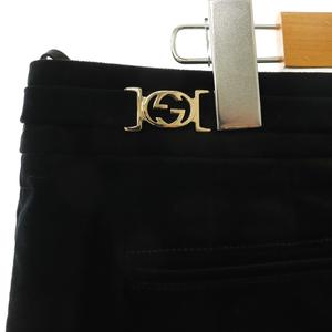 グッチ GUCCI パンツ スラックス ストレート ベロア インターロッキングG 42 黒 ブラック 166984 /CX ■GY18 レディース