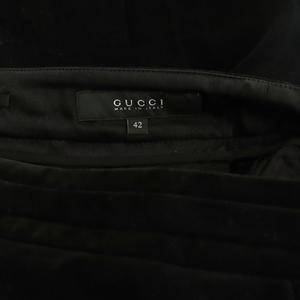 グッチ GUCCI パンツ スラックス ストレート ベロア インターロッキングG 42 黒 ブラック 166984 /CX ■GY18 レディース