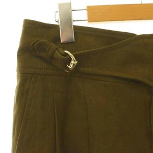 グッチ GUCCI ハーフパンツ ショートパンツ ベルトデザイン リネン 38 カーキ 171894 /DF ■GY18 レディース