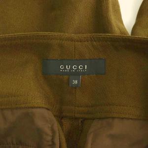 グッチ GUCCI ハーフパンツ ショートパンツ ベルトデザイン リネン 38 カーキ 171894 /DF ■GY18 レディース