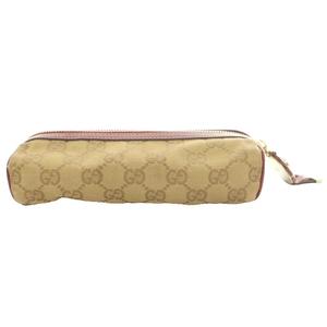 グッチ GUCCI コスメポーチ ペンケース GGキャンバス ロゴ レザー ベージュ ボルドー /SS ■OS ■OH ■GY11 レディース