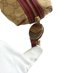 グッチ GUCCI コスメポーチ ペンケース GGキャンバス ロゴ レザー ベージュ ボルドー /SS ■OS ■OH ■GY11 レディース