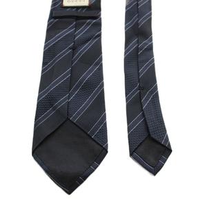 グッチ GUCCI レギュラータイ ネクタイ ロゴ レジメンタルストライプ 紺 ネイビー /AN ■GY18 ■OH メンズ