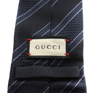 グッチ GUCCI レギュラータイ ネクタイ ロゴ レジメンタルストライプ 紺 ネイビー /AN ■GY18 ■OH メンズ